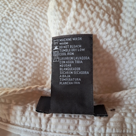 George Cream Cotton Seersucker Capri Pants Size 10 - Picture 7 of 7